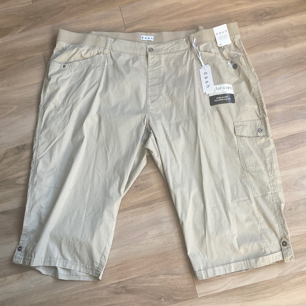 Dash tan Taylor Capri comfort waist cargo pocket comfee flex elastic waist 3X - Picture 14 of 17